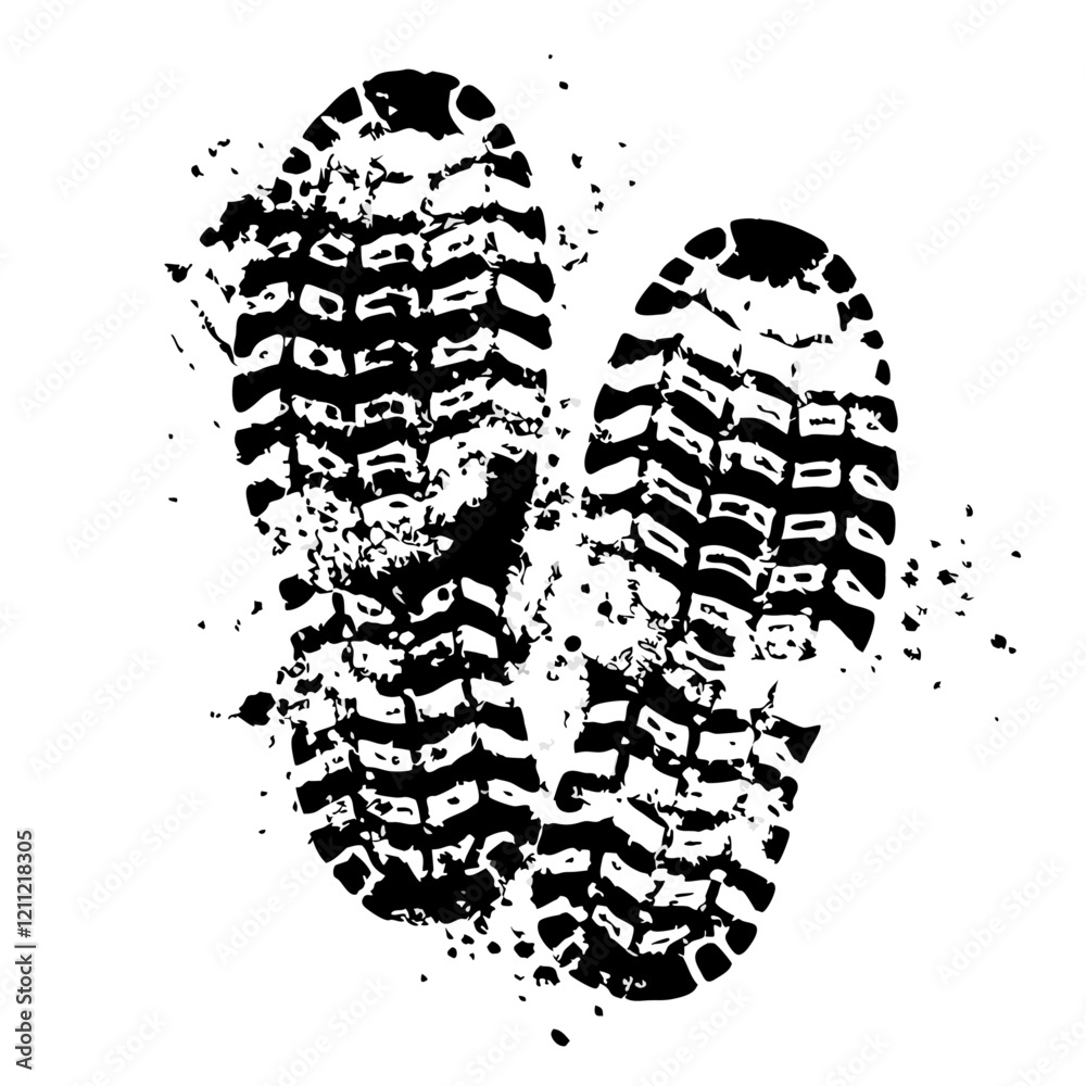 Shoes print grunge vector illustration (4)