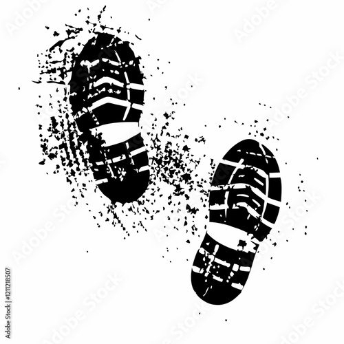 Splash shoe print vector illustration (3)