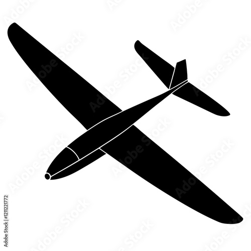 Graceful Glider Silhouette on White