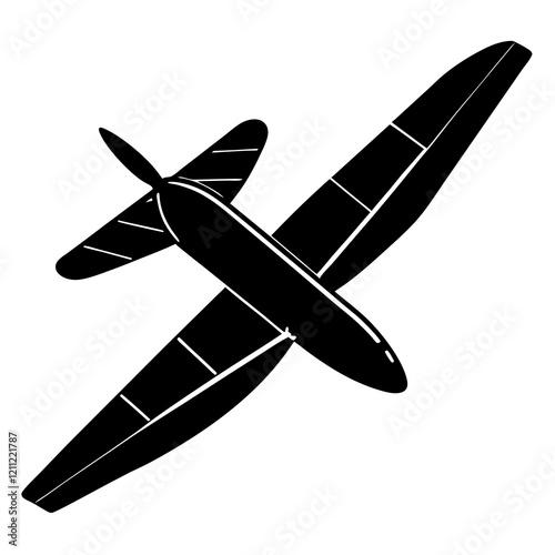 Graceful Glider Silhouette on White