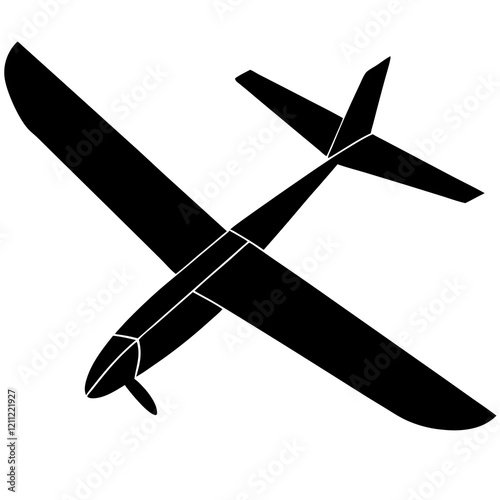 Graceful Glider Silhouette on White