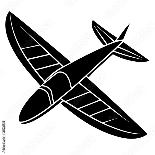 Graceful Glider Silhouette on White
