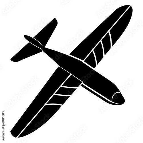 Graceful Glider Silhouette on White