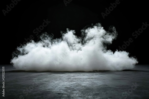 Empty stage in dark room with spotlight and smoke. Abstract background