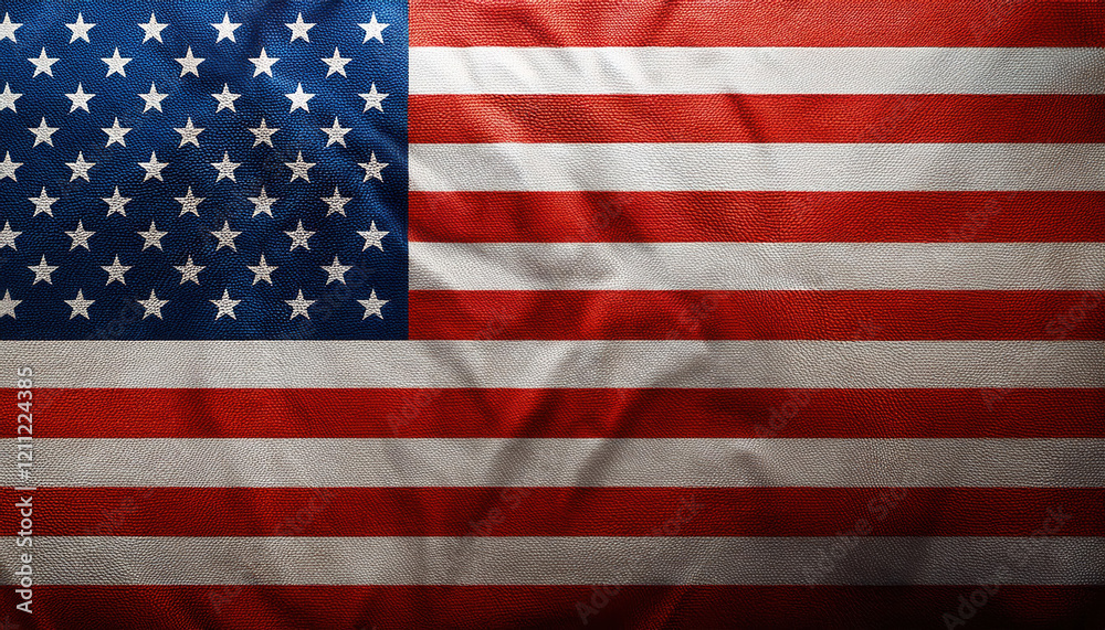 Obraz premium digitally rendered USA flag with embossed textures, showcasing modern design and high resolution detail