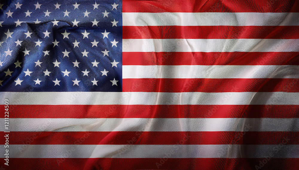 Fototapeta premium digitally rendered USA flag with embossed textures, showcasing modern design and high resolution detail