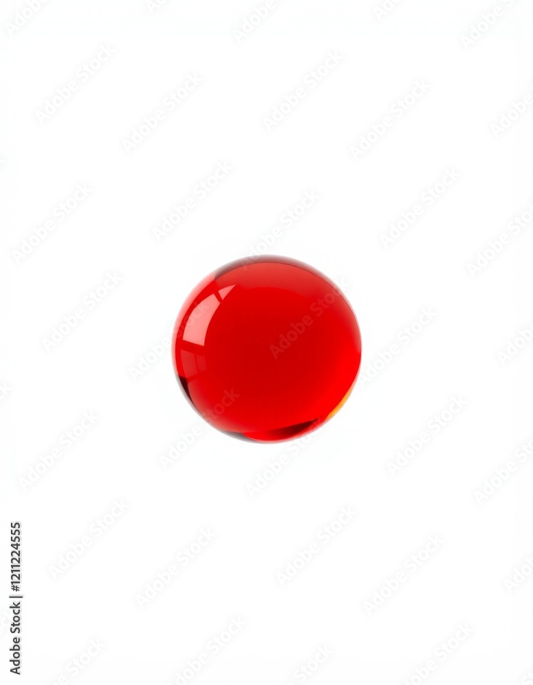 red sphere made of red gel floats in the air on a white background red sphere made of red gel floats in the air on a white background