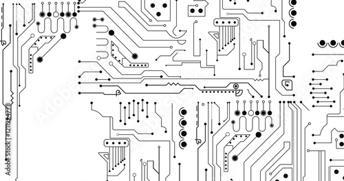 Circuit technology background with hi-tech digital data connection system and computer electronic design. Circuit illustration design vector