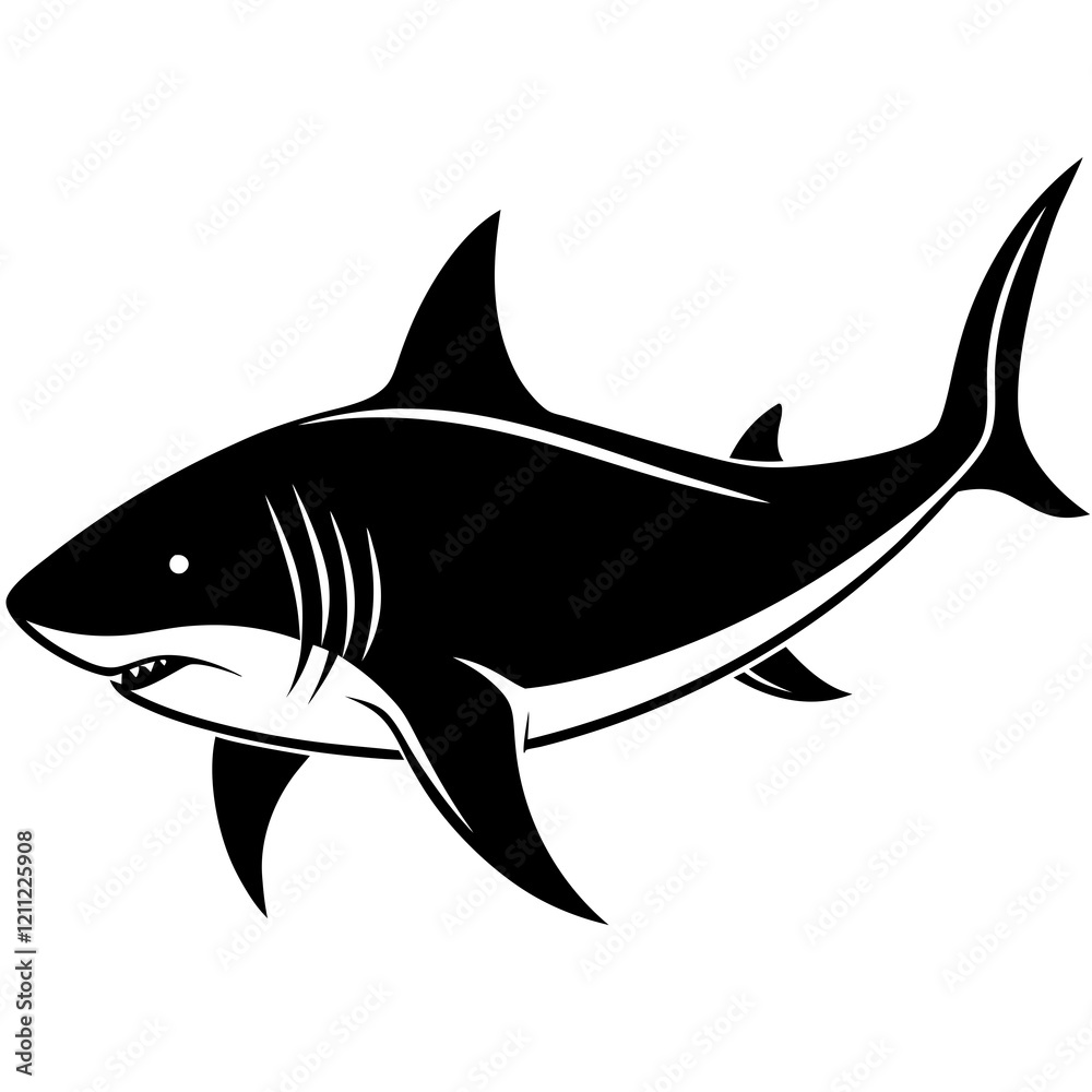 Majestic Great White Shark Silhouette Majestic Great White Shark Silhouette