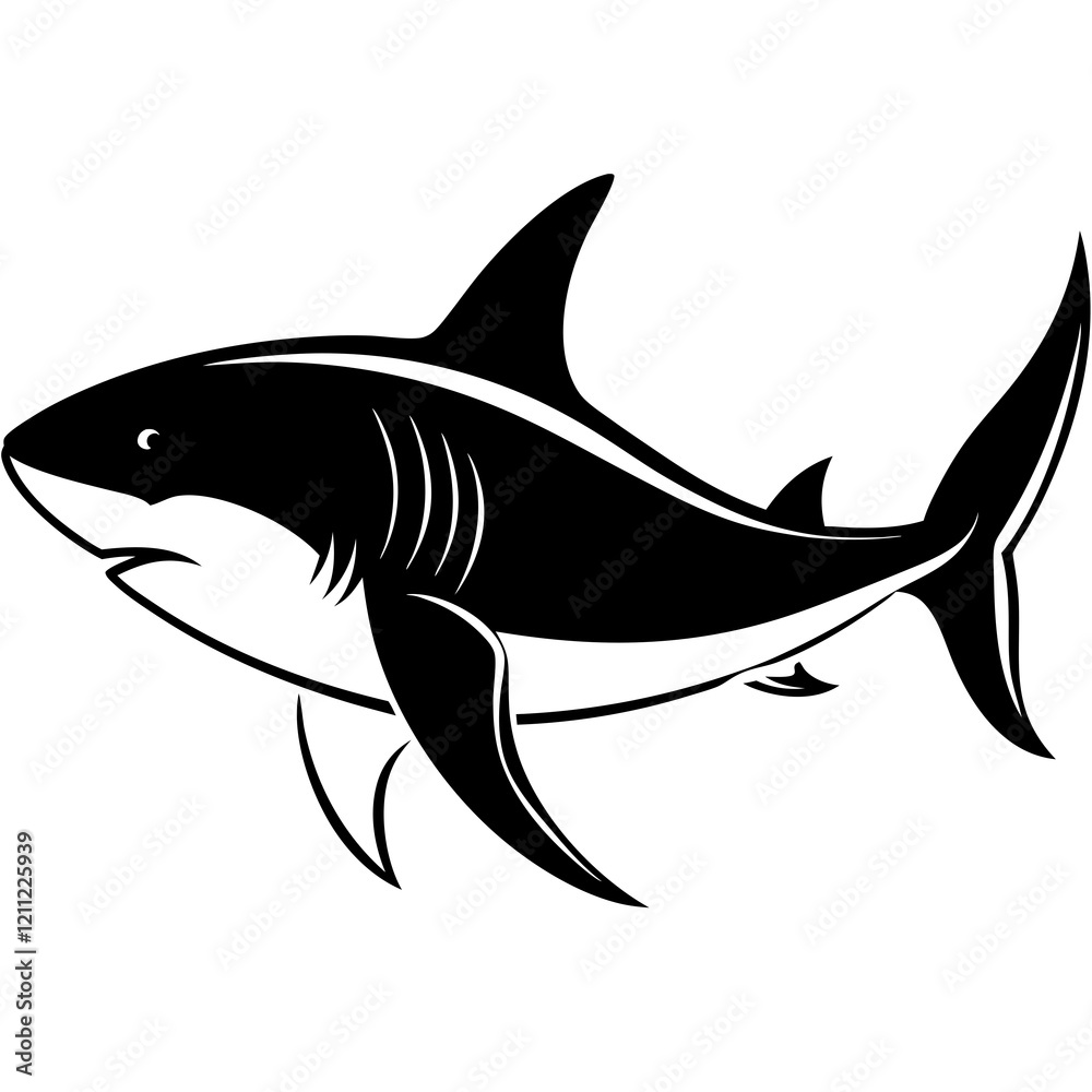 Majestic Great White Shark Silhouette Majestic Great White Shark Silhouette