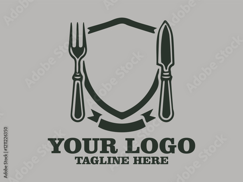 A shield displays crossed cutlery wheat and Food safety eat safe, live well food safety shield vector guardian of Good food safety shield logo the safety seal food safety shield design