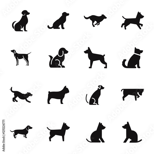 silhouettes of dogs