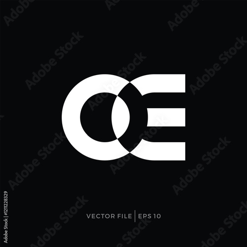 Stacked OE letters modern logo design