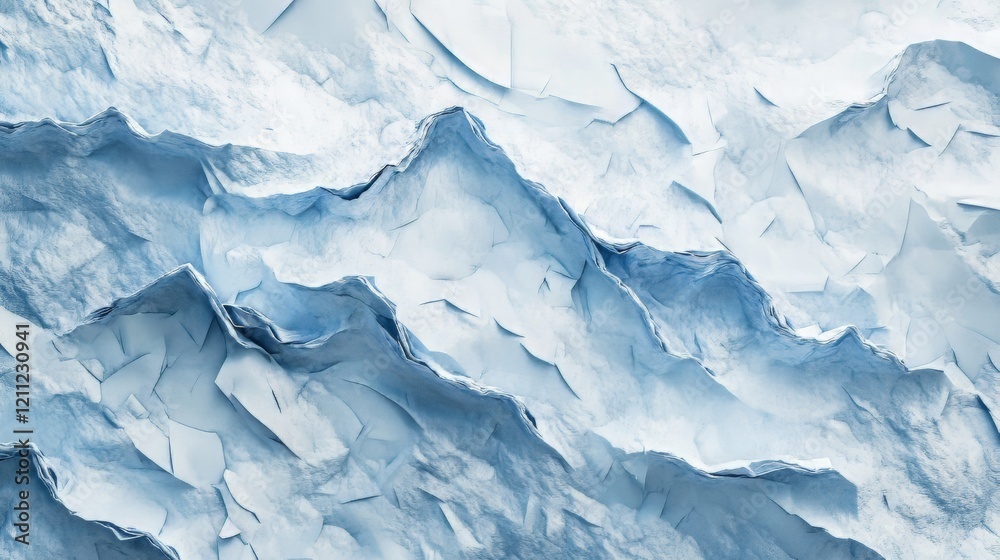 Obraz premium Abstract icy blue mountain range