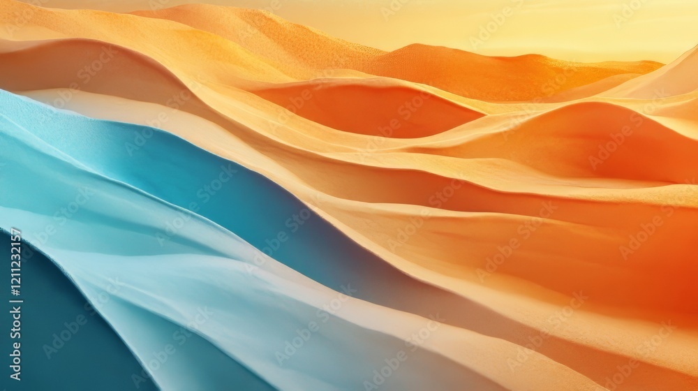 Obraz premium Abstract dunes, warm and cool tones