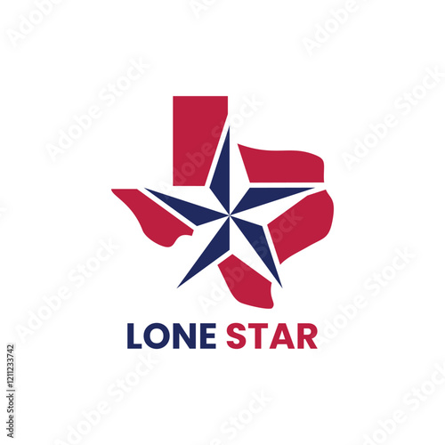 simple logo design of texas map and stars in negative space