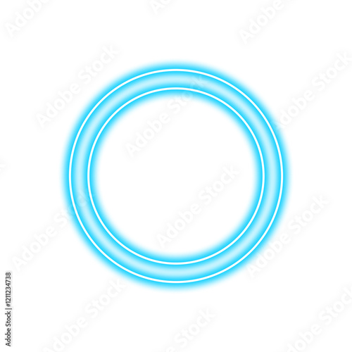 circle with blue neon light