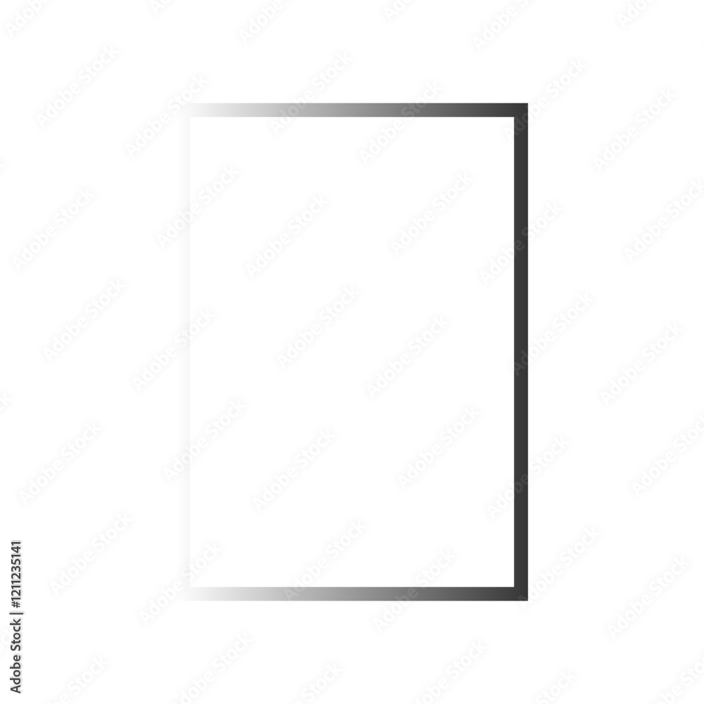 Empty white frame, simple frame on white space, black frame Empty white frame, simple frame on white space, black frame