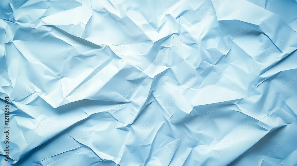 Obraz premium Abstract crumpled light blue paper