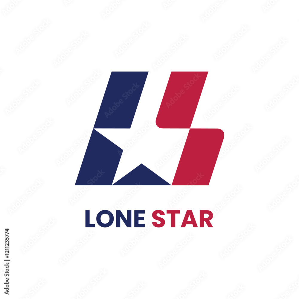 Obraz premium simple logo design with the initials LS SL with a star in the negative space for the lone star