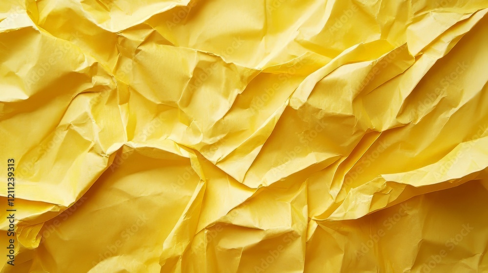 Abstract texture of crumpled yellow paper Abstract texture of crumpled yellow paper