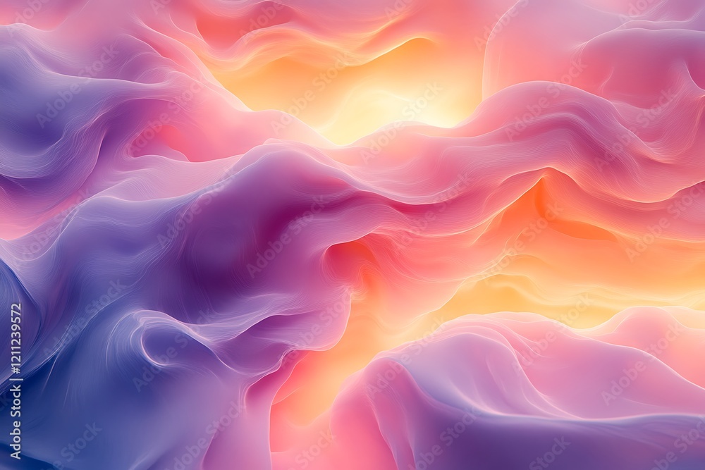 Obraz premium Abstract Pastel Waves Flowing Seamlessly