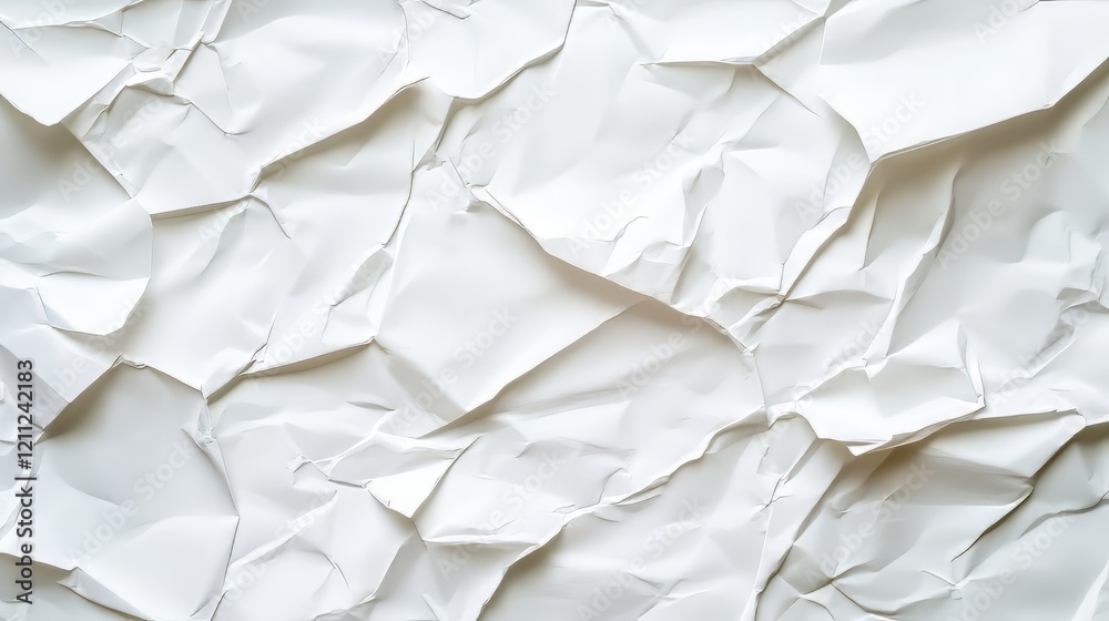 Obraz premium Abstract crumpled white paper texture
