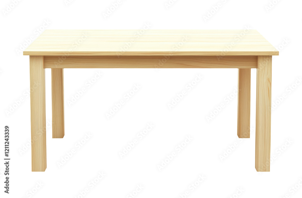 Empty wooden table isolated on transparent background