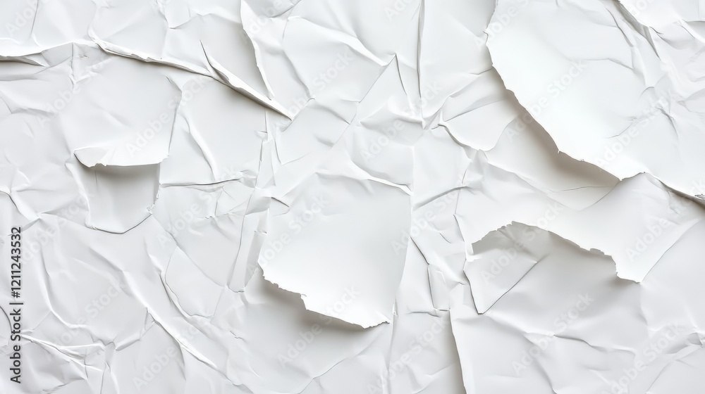Obraz premium Abstract crumpled white paper texture