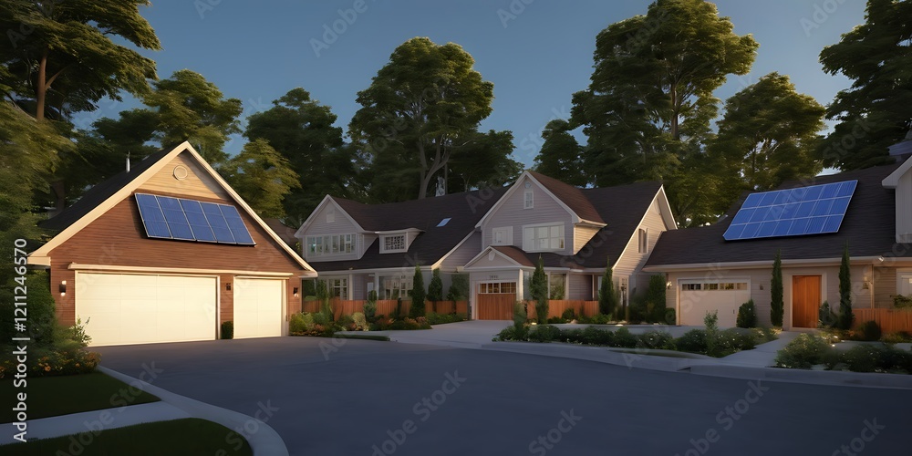 Modern home is adorned with sleek, integrated solar panels. minimalist designs, for solar efficiency Modern home is adorned with sleek, integrated solar panels. minimalist designs, for solar efficiency