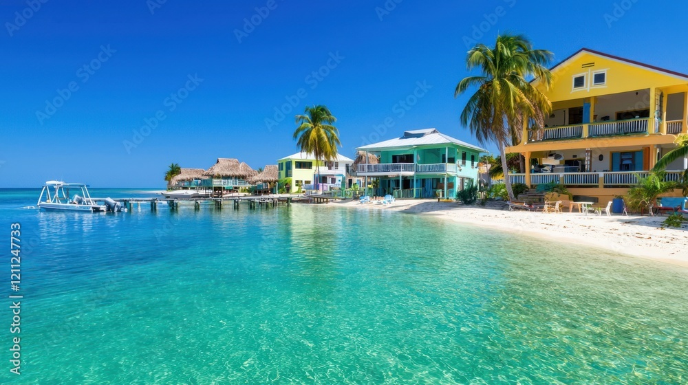Tropical Beach Houses and Crystal Water Tropical Beach Houses and Crystal Water