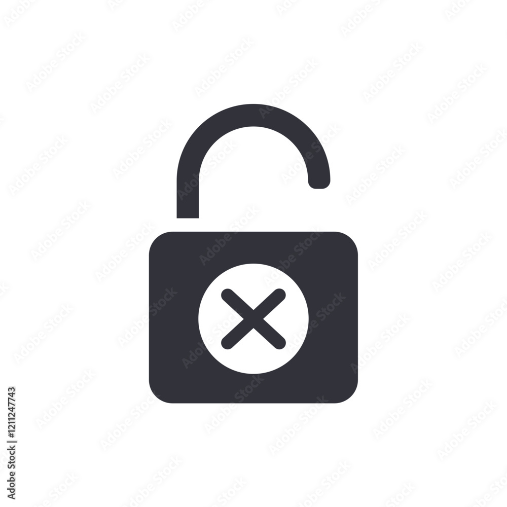 Rejected security solid icons, minimalist vector illustration ,simple transparent graphic element .Isolated on white background Rejected security solid icons, minimalist vector illustration ,simple transparent graphic element .Isolated on white background