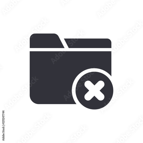 Rejected folder solid icons, minimalist vector illustration ,simple transparent graphic element .Isolated on white background