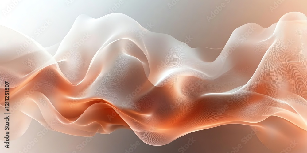 Obraz premium Abstract Silk Wave: Serene Peach and White Drape