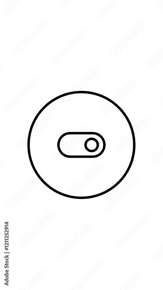 Vertical video animation of toggle circle black and white outline button, line icon vector illustration, for web use for Turn off, turn on, activate, toggle Vertical video animation of toggle circle black and white outline button, line icon vector illustration, for web use for Turn off, turn on, activate, toggle