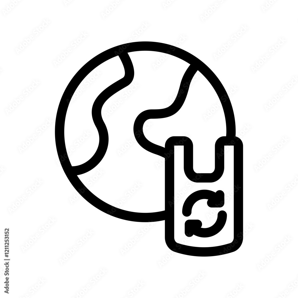 world plastic bag outline style world plastic bag outline style