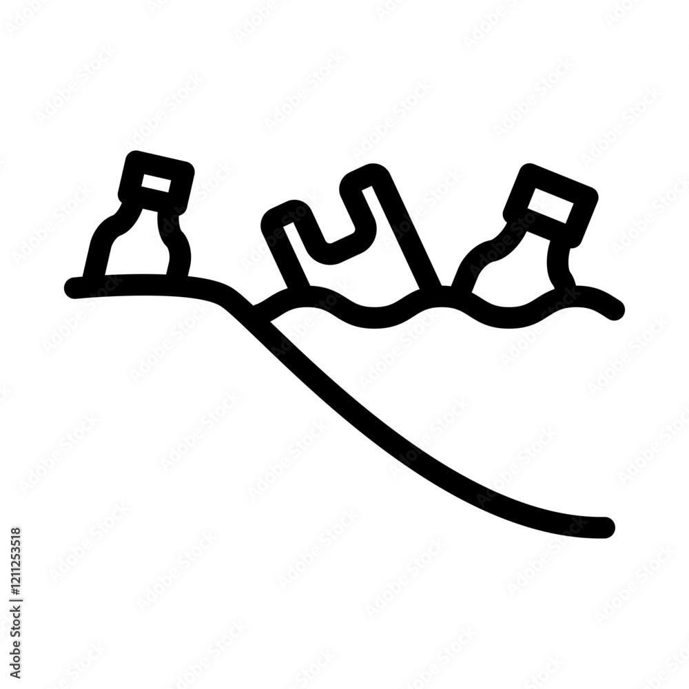 Fototapeta premium beach pollution outline style