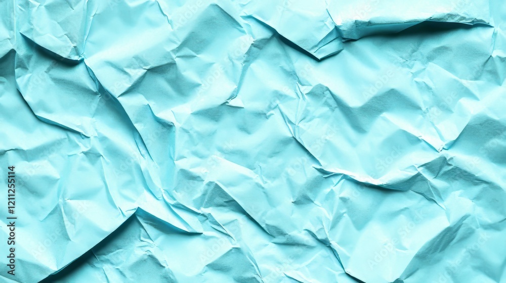 Fototapeta premium Abstract crumpled light blue paper