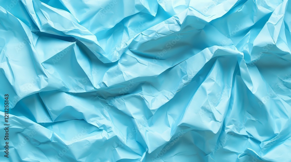 Fototapeta premium Abstract texture of crumpled blue paper