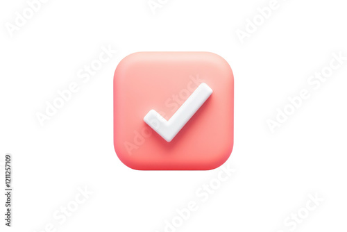 Vibrant Pink Checkmark Icon Modern Design User Engagement photo