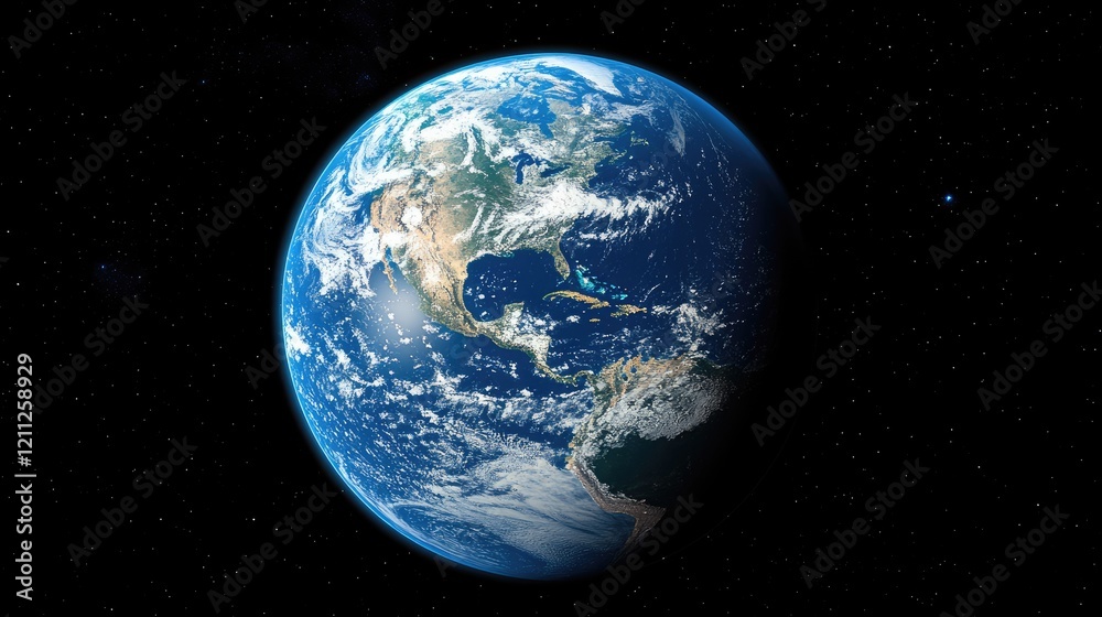 Stunning view of Earth from space with vibrant colors