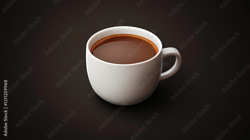 white coffee cup object illustration 3d render on dark background white coffee cup object illustration 3d render on dark background
