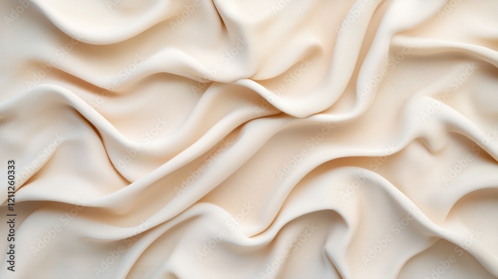 Obraz premium Elegant Draped Fabric Soft Beige Texture Background