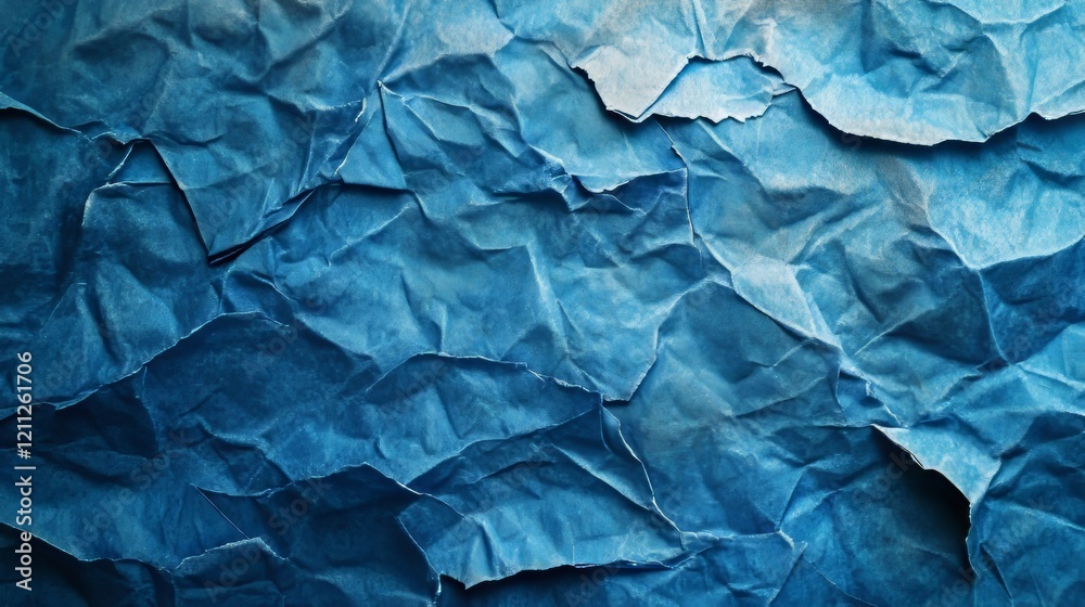 Crumpled blue paper texture Crumpled blue paper texture