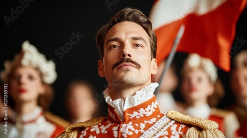 Heritage Revival for Memorial Day of the 1848 Revolution Authentic Hungarian Reenactment Attire and Textures - Spring Cultural Celebrations and Retail Displays for Modern Historical Engagement photo