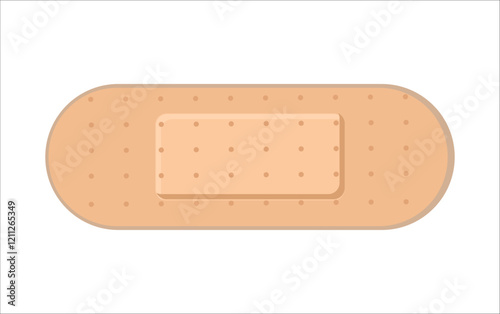 Illustration of an adhesive bandage with rounded edges on a white background