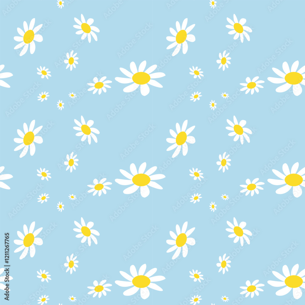 Blossom Daisy Pattern Images. Modern Charming Daisy Pattern on a Serene Background Creates a Cheerful Blossom Daisy Pattern Images. Modern Charming Daisy Pattern on a Serene Background Creates a Cheerful
