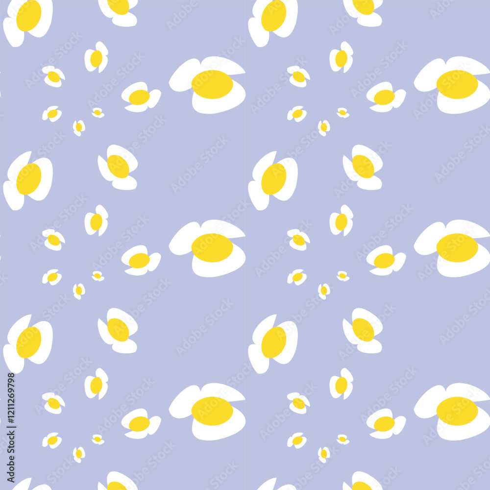 Blossom Daisy Flower Pattern. Modern Seamless Pattern Background Granny Style. Patchwork Flowers. Blossom Daisy Flower Pattern. Modern Seamless Pattern Background Granny Style. Patchwork Flowers.