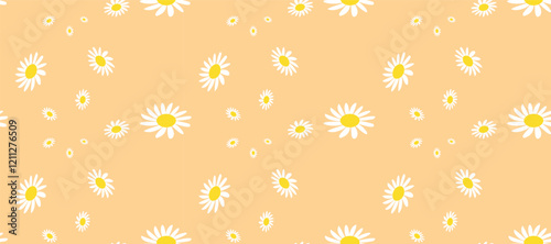 Vintage Simple Daisy Pattern Printable. Bloom Vibrant Visual Perfect for Seasonal Designs and Nature Inspired Projects