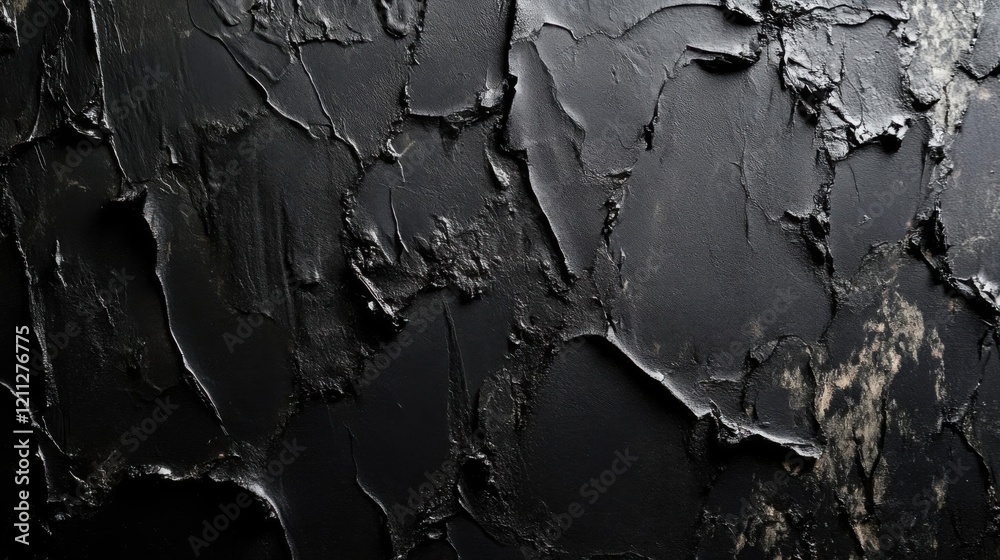 Fototapeta premium Grunge black paint texture. Abstract background. Close up.